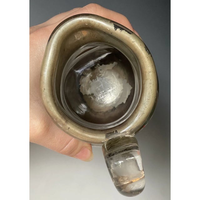 Late 19th Century Rare Antique Mercury Glass Pitcher New England / Boston Sandwich Applied Handle For Sale - Image 5 of 11