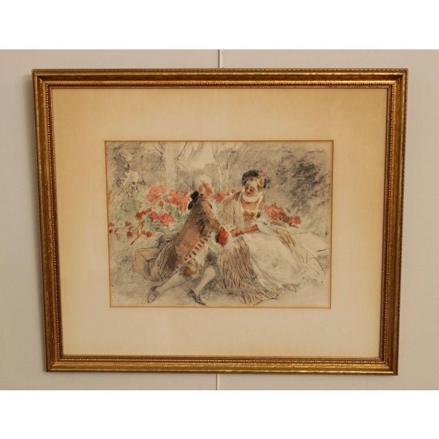 Antoine Calbet Vintage French Framed Etchings - a Pair For Sale - Image 9 of 13