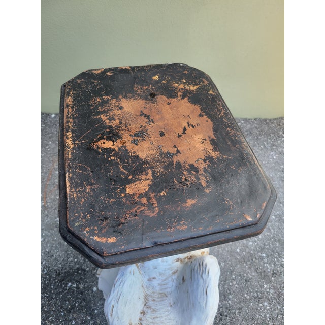 Vintage Huge Italian Terracotta Trunk Up Colorful Hollywood Regency Elephant Garden Stool For Sale - Image 9 of 9