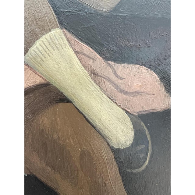 Emile Chambon, Jeune fille assise avec un petit miroir, 1950, Oil on Cardboard, Framed For Sale - Image 7 of 16