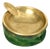 Mid-Century Italian Brass and Green Suede Ashtray, 1950s For Sale