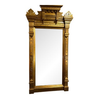 19th Century Giltwood Framed Hanging Wall Mirror For Sale