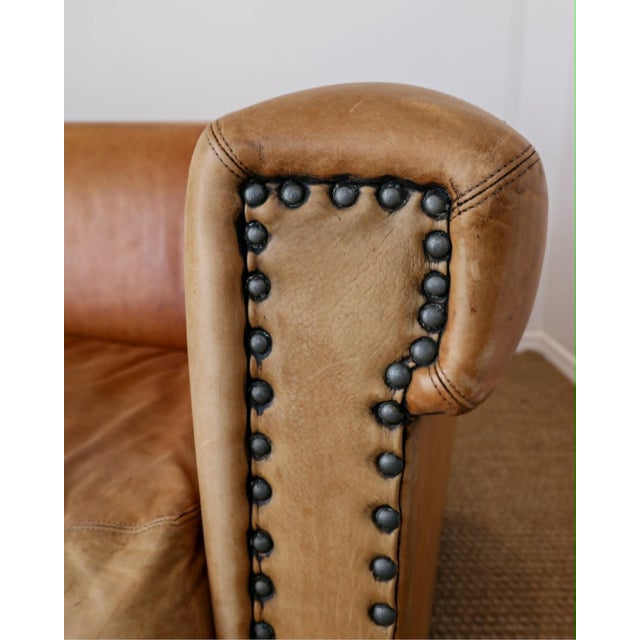 Brown Vintage Ralph Lauren Leather Sofa by Henredon For Sale - Image 8 of 16