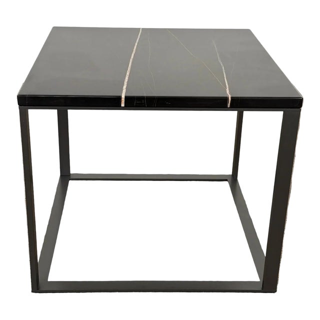 Maxalto Lithos Side Table Sahara Noir Marble Top For Sale