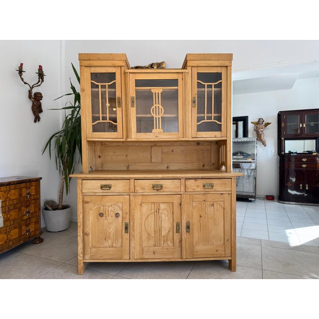 Brown Art Nouveau Kitchen Cupboard in Wood For Sale - Image 8 of 13