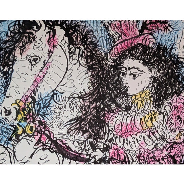 Pablo Picasso Pablo Picasso, Jacqueline Riding, Offset Color Lithographs, 1961, Set of 2 For Sale - Image 4 of 6