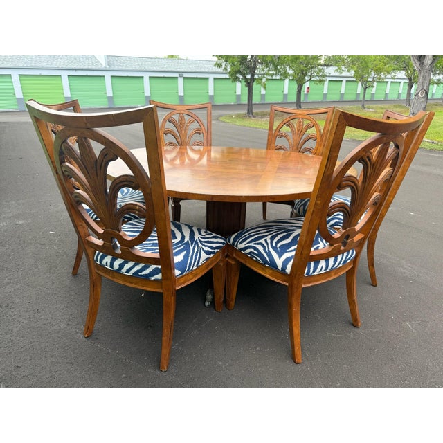 Brown Century Furniture Coastal Round (60 Inch) Dining Table and 6 Chairs- On Caster Wheels For Sale - Image 8 of 12