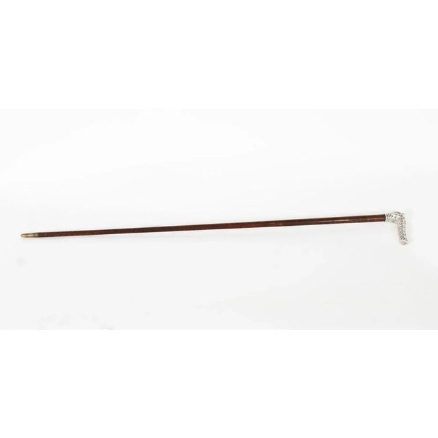 Silver Antique French Silver Capped Walking Stick, 1800s For Sale - Image 8 of 10