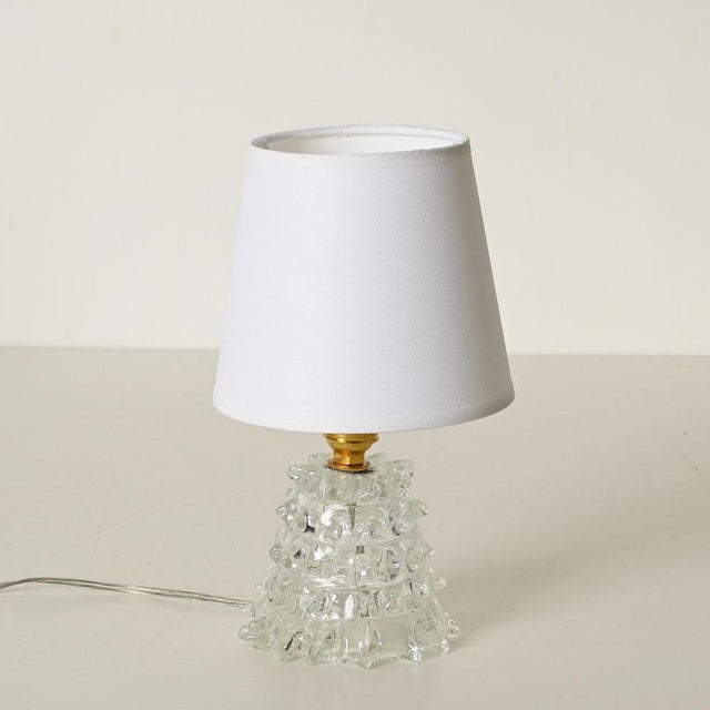 Murano Rostrato Glass and Brass Table Lamps by Barovier, Italy, 1940s, Set of 2 For Sale - Image 11 of 18