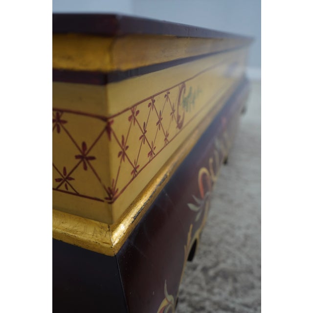 Brown Stunning Hand Paint Decorated Neoclassical Finish Coffee Table For Sale - Image 8 of 12