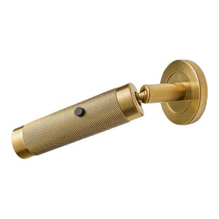 Brushed Brass Led Knurl Reading Light For Sale
