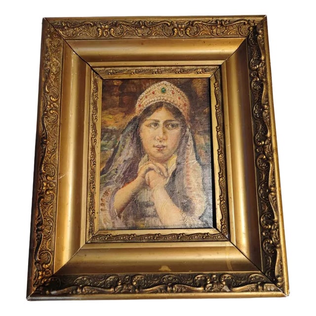 Ukrainian Girl, 1910, Oil on Panel, Framed For Sale