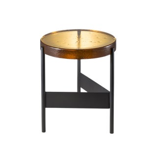 Alwa Two 5600AB Side Table with Amber Top & Black Base by Sebastian Herkner for Pulpo For Sale