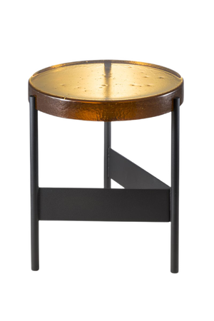 Alwa Two 5600AB Side Table with Amber Top & Black Base by Sebastian Herkner for Pulpo