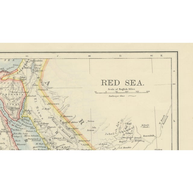 Red Sea Map by W. & A.K. Johnston, 1895 For Sale - Image 6 of 11