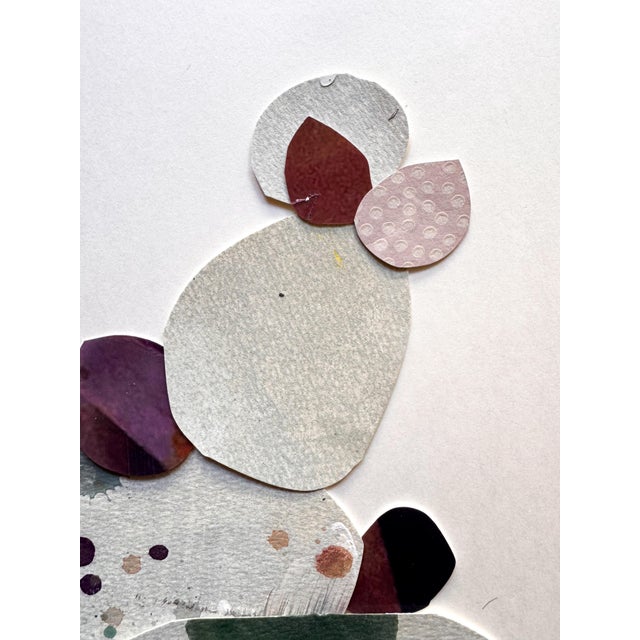 Abstract "Love Without Words 4" Original Mixed-Media Collage on Paper by Zac Woodiel For Sale - Image 3 of 9