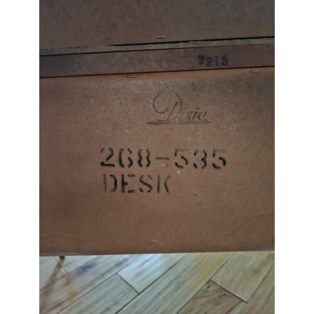 Vintage Mid-Century Dixie Furniture Co. DuBarry French Provincial Oak Shane-Front Secretary Desk For Sale - Image 12 of 12