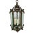 Antique Bronze and Beveled Glass Pendant For Sale