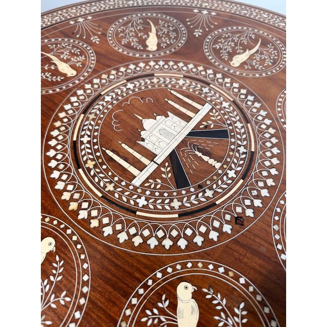 Indian Round Side Table in Wood For Sale - Image 4 of 8