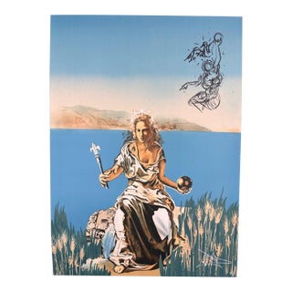 1970s Dali Visions Surrealiste Coronation of Gala Hand Sig Numb Litho Surreal Art For Sale