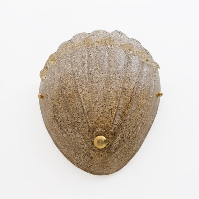1990s Mid-Century Modern Style Murano Glass Shell Sconces, 1990s, Set of 2 For Sale - Image 5 of 10