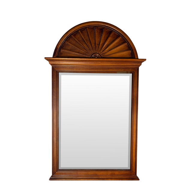 American Colonial Solid Wood Sunburst Mirror For Sale - Image 3 of 8