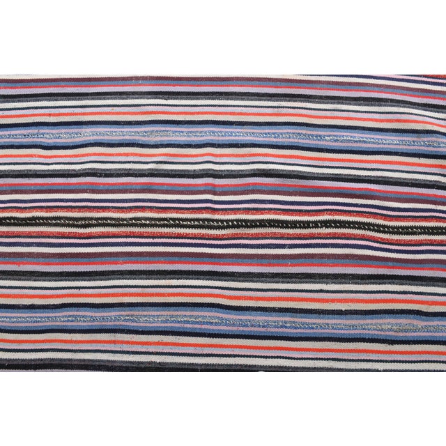 Pink Vintage Turkish Hand-Knotted Wool Cotton Pink Kilim Area Rug For Sale - Image 8 of 10