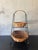 Wood Vintage Mid-Century Rattan & Iron Two-Tier Basket in the Manner of Tony Paul For Sale - Image 7 of 7