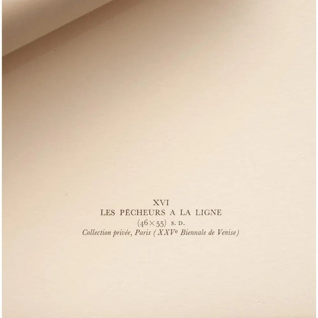 1951 After H. Rousseau "Landscape and Four Fishermen" Full-Color Parisian Print For Sale - Image 9 of 12