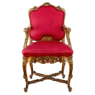 Carved Armchair in the style of Rococo, 1920s For Sale