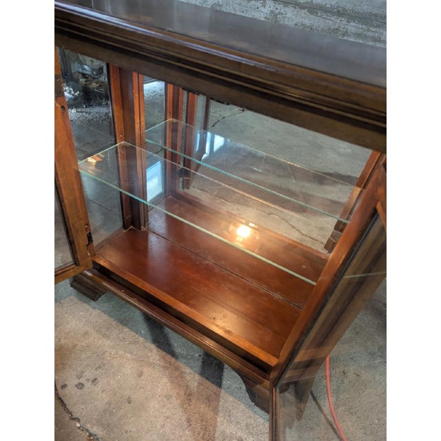 Lighted Vintage Two Door Curio/Console Cabinet For Sale - Image 4 of 8