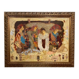 1950s Roy Fairchild Venetian Memories Hand-Embellished, Limited Edition Signed Serigraph on Canvas and Numbered 22/85 in Exquisite Gold Frame For Sale