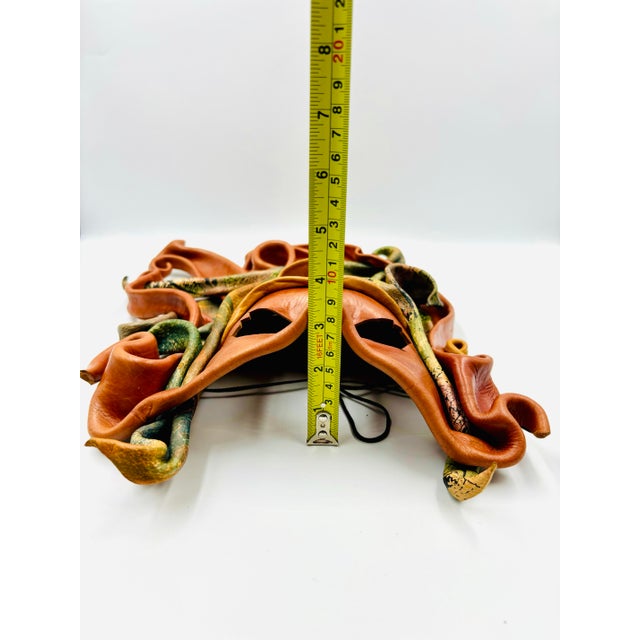 Intricate Mythological Maenad/Bacchae-Themed Handcrafted Leather Wall Sculpture For Sale - Image 11 of 11