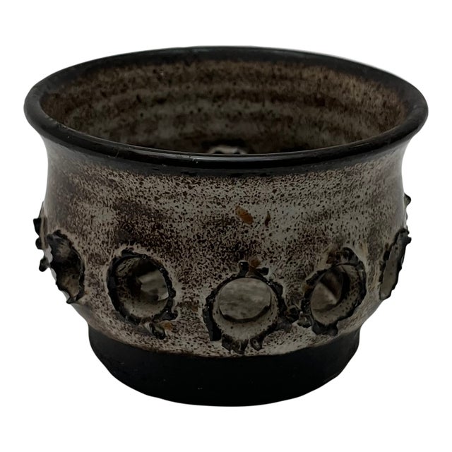 Finns Keramik (Denmark) Pierced Pottery Candle Holder 1970's For Sale