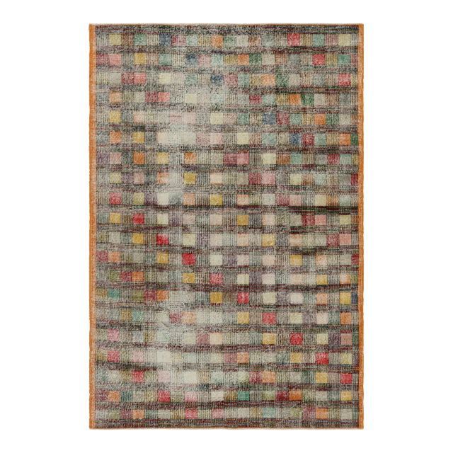 Vintage Zeki Müren Rug With Multicolor Geometric Pattern | Rug & Kilim For Sale