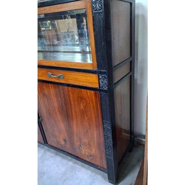Brown Art Deco Wooden Display Cabinet, 1930s For Sale - Image 8 of 10