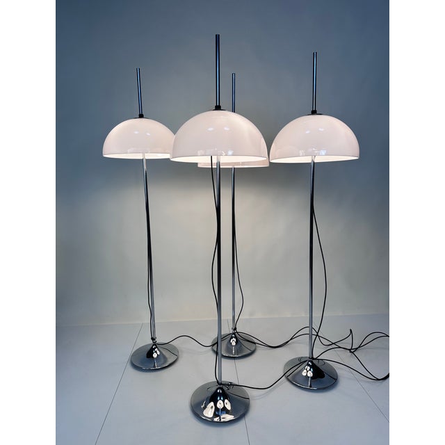 An impressive set of four floor lamps, manufactured in West-Germany by Wila-Leuchten during the 1960s, designed by Frank...