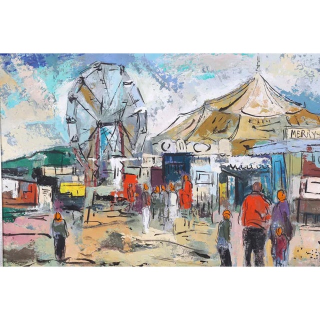 George Schwacha Jr, Modernist Oil Painting George Schwacha Brooklyn Street Scene Fruit Market WPA, c.1940's For Sale - Image 10 of 16