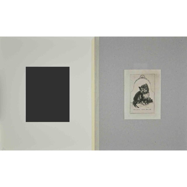 Ex Libris For Ada Balbi, realized by Carlo Casanova in the Mid-20th Century It includes passepartout, 30 x 24 cm. Signed...