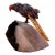 1980s Rock Art Bird Sculpture Colored Quartz Stone For Sale