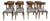 1980s Vintage Klismos Style Solid Walnut Dining Chairs - Set of 8 For Sale