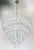 Italian chandelier with clear and white stripe Murano glasses hand blown to produce elegant swirls, mounted on chrome...