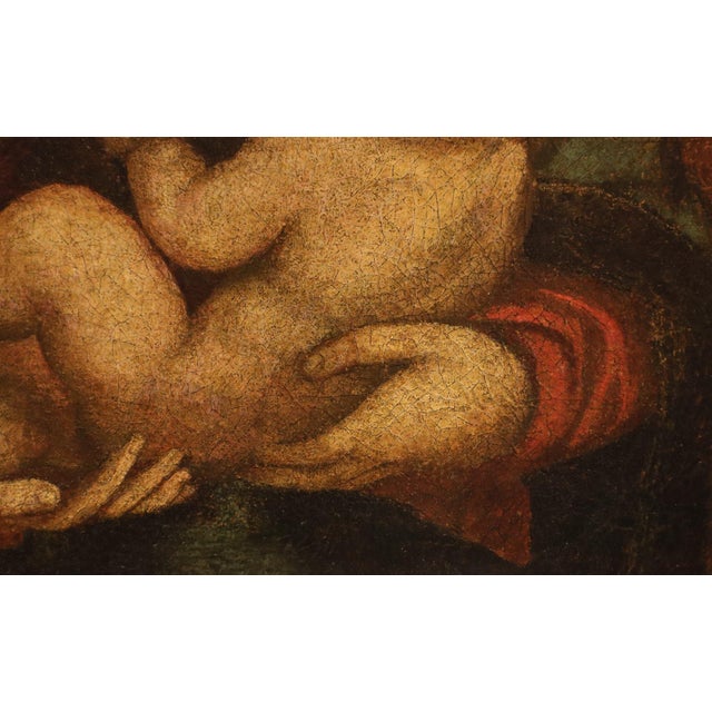 Pittore Leonardesco, Madonna and Child Leonardo-Esque, 1520, Oil on Canvas For Sale - Image 7 of 12