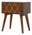 Geo Brass Inlay Chestnut Nightstand For Sale