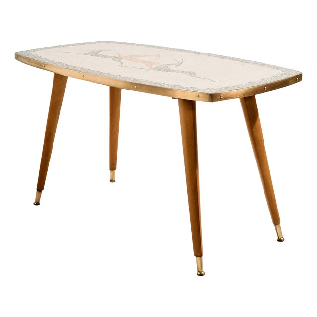 Vintage Mosaic-Topped Coffee Table, 1960s For Sale