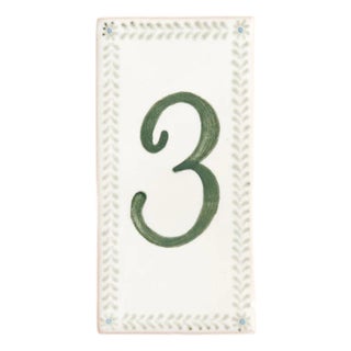 Hand-painted Tile Number, 3 For Sale