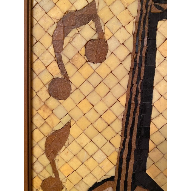 1950s 1950s California Mosaic Glass Tile Lute Guitar Instrument Musical Picture For Sale - Image 5 of 11