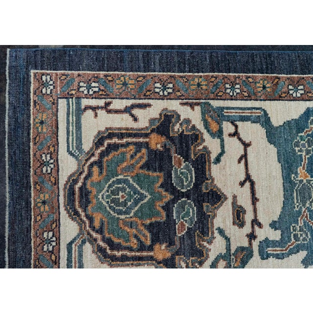 Early 21st Century Turkish Oushak Antique Look Rug 12'4" x 15'4" #20321 For Sale - Image 5 of 8