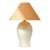Vintage White Sculptural Table Lamp With Brown Shade For Sale