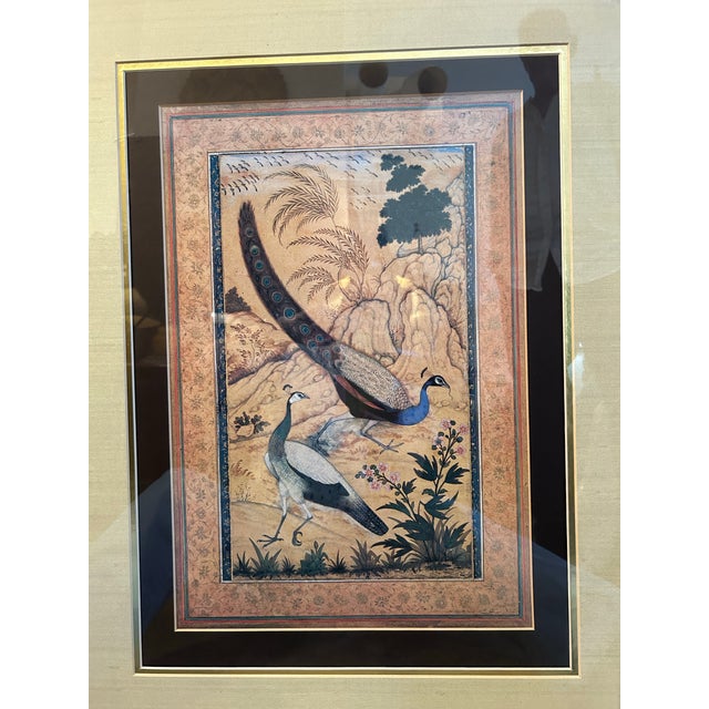 Paint Pair of Vintage Asian Style Watercolors of Birds. For Sale - Image 7 of 7